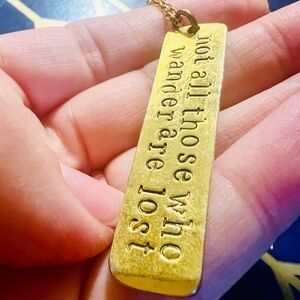 Alisa Michelle 14k Gold Plated Stamped Pendant Necklace